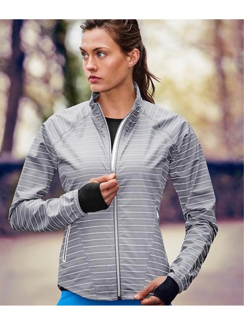 New Athleta Homestretch Run Tight Cobbleston Grey Windbreaker Jacket Medium